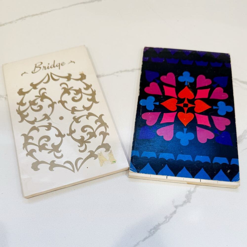 Vintage Bridge Score Pads – Mid-Century Graphic Covers (Set of 2)